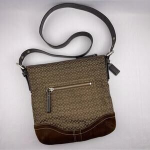 Coach Signature C Jacquard & Suede Bag